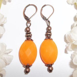 Bright Orange and Boho Rustic Earring Set NWT 6261